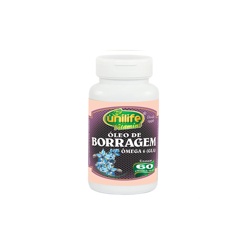 OLEO DE SEMENTE DE BORRAGEM 700 MG COM 60 CAPSULAS UNILIFE