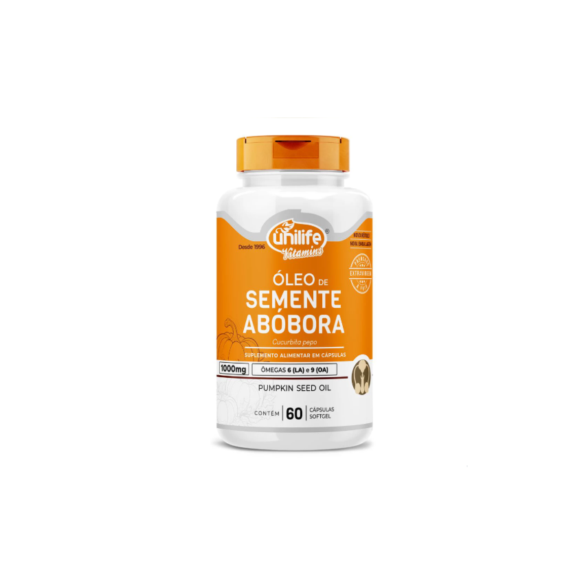 OLEO DE SEMENTE DE ABOBORA 1200 MG COM 60 CAPSULAS UNILIFE