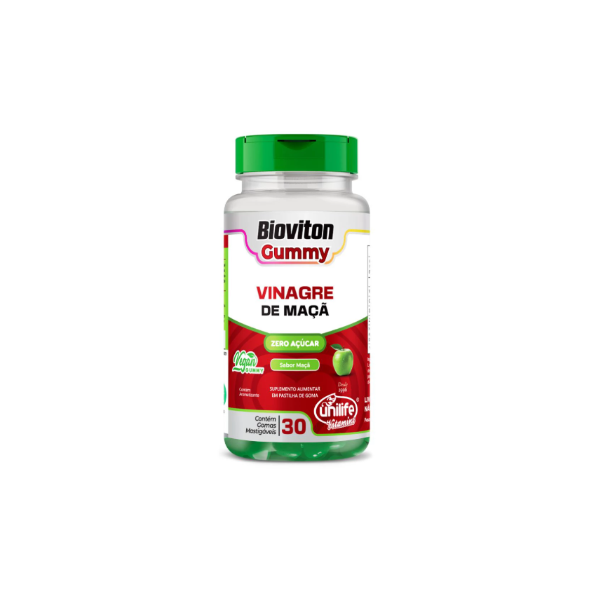 GUMMY VINAGRE DE MACA BIOVITON 2,5GR COM 30 GRAMAS UNILIFE