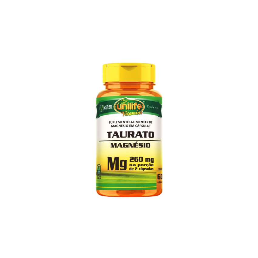 TAURATO DE MAGNESIO 620MG COM 60 CAPSULAS UNILIFE