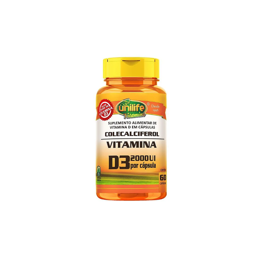 VITAMINA D3 COLECALCIFEROL 470MG COM 60 CAPSULAS UNILIFE