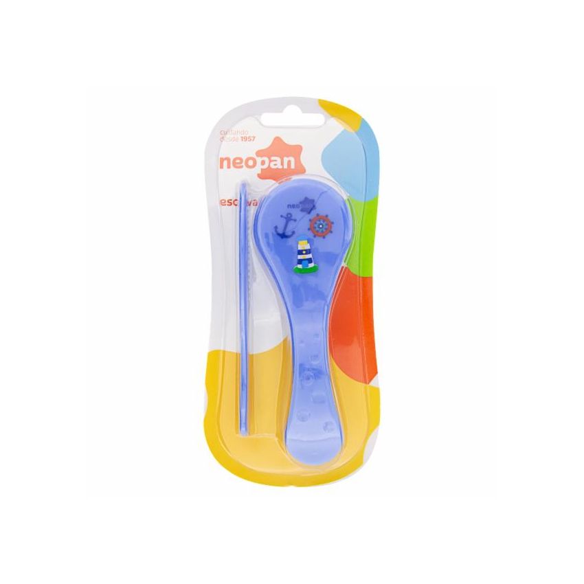 KIT ESCOVA E PENTE PARA BEBE NEOPAN AZUL