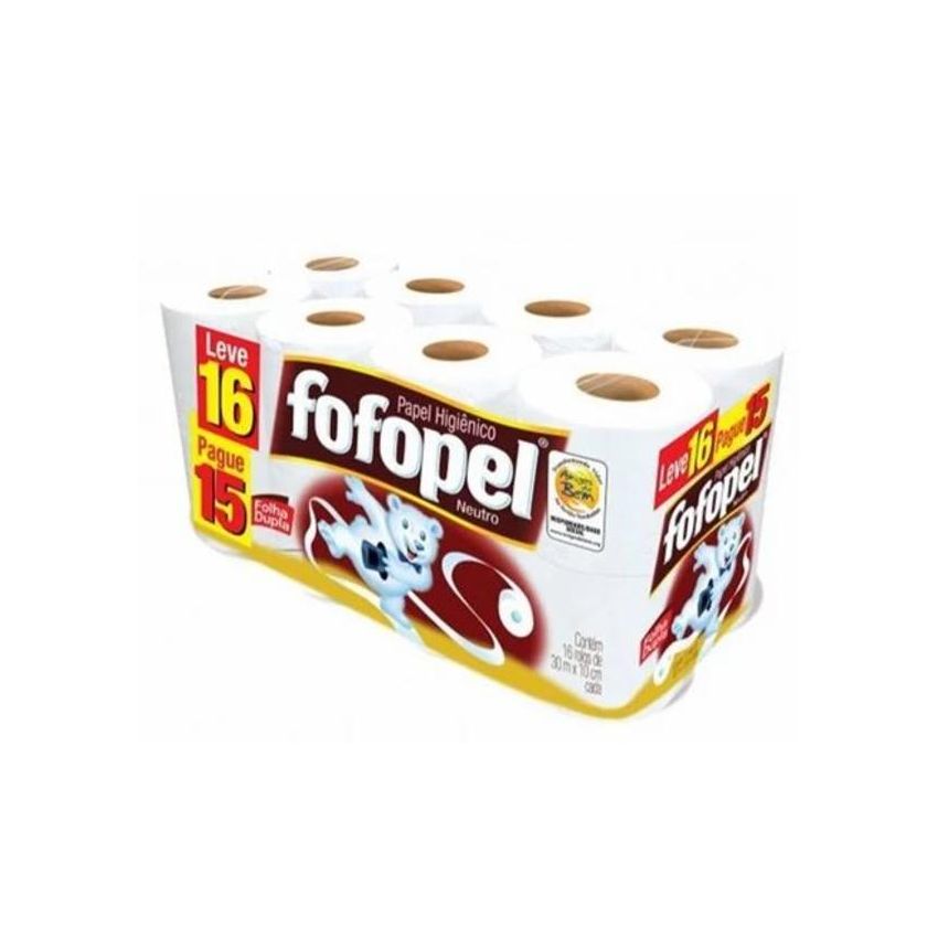 PAPEL HIGIENICO FOFOPEL FOLHA DUPLA LEVE 16 PAGUE 15