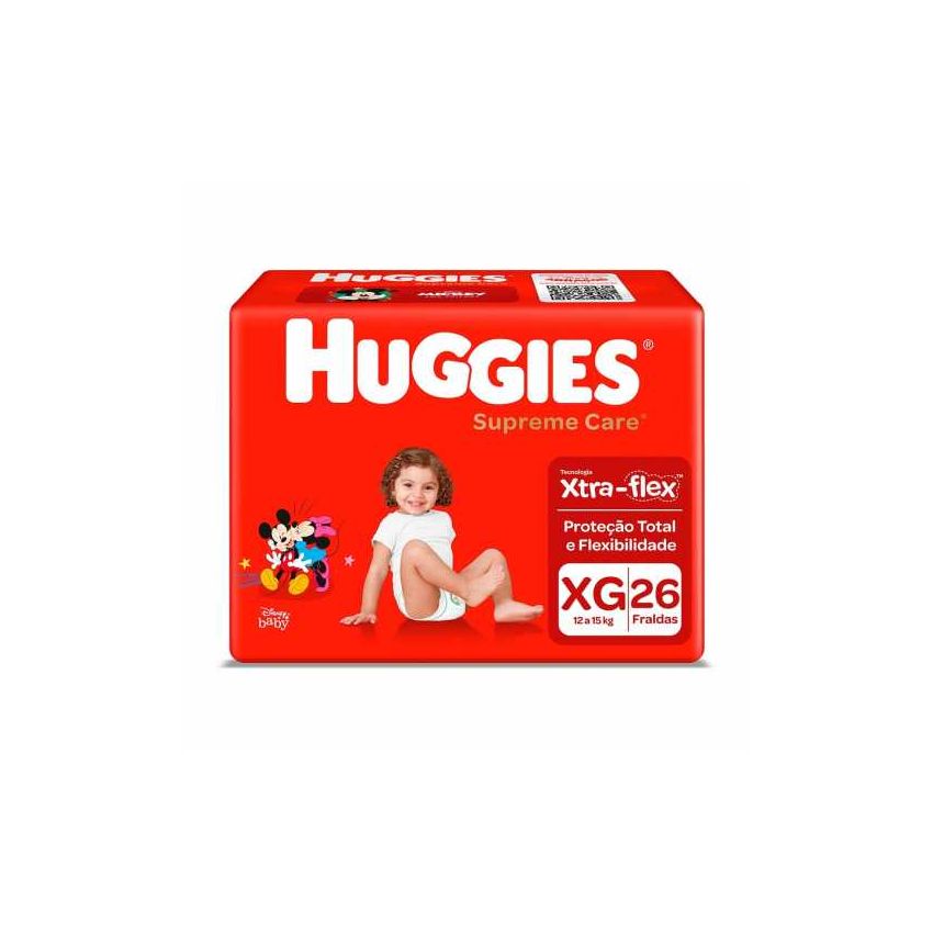 FRALDA HUGGIES SUPREME CARE XG COM 26 UNIDADES