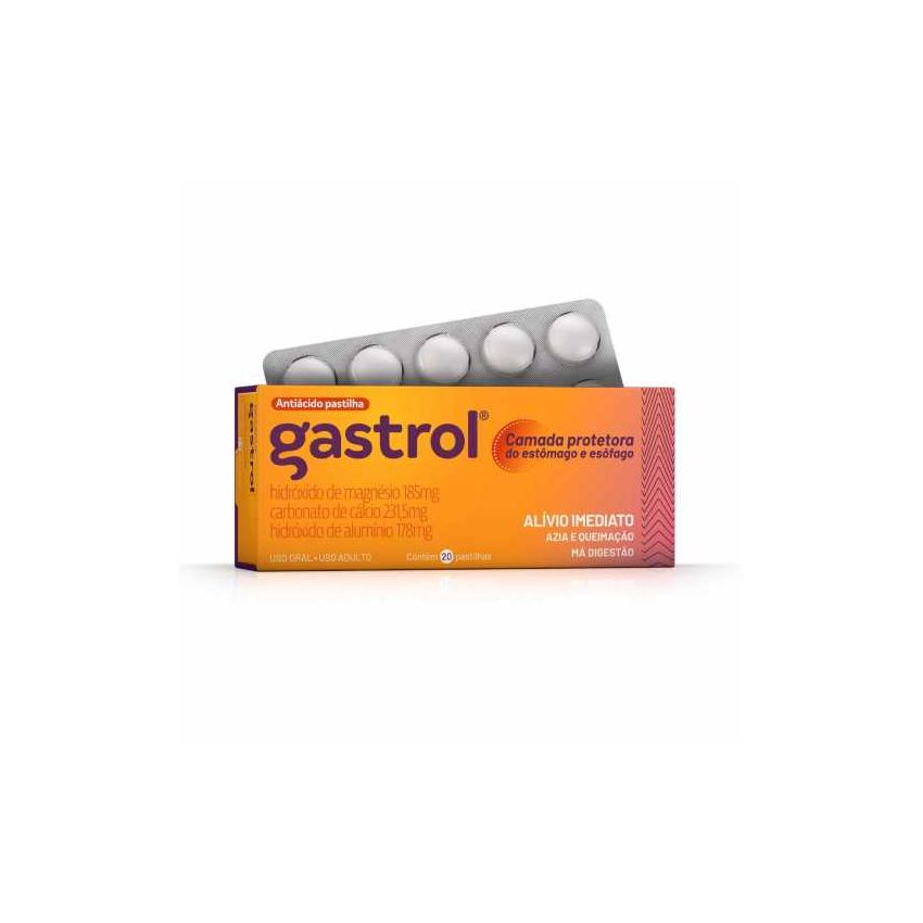 GASTROL PASTILHA COM 20 PASTILHAS MASTIGAVEIS