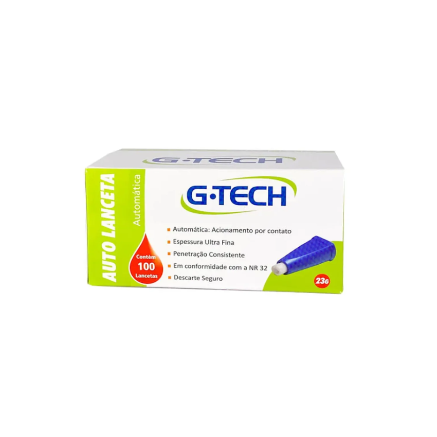 AUTO LANCETA MINI 23G ULTRAFINA COM 100 UNIDADES G-TECH