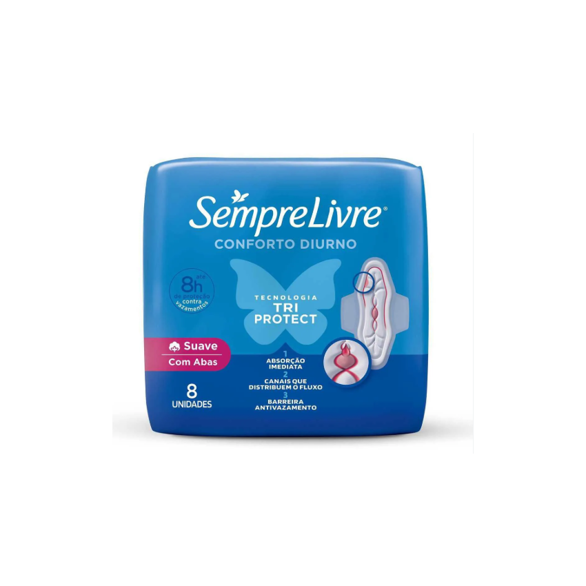 ABSORVENTE SEMPRE LIVRE ADAP SUAVE COM ABAS COM 8 UNI