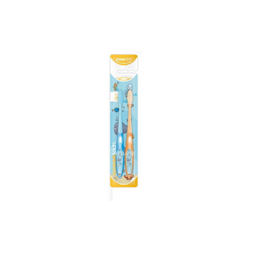 ESCOVA DENTAL INFANTIL POWERDENT OCEAN 2 UNIDADES