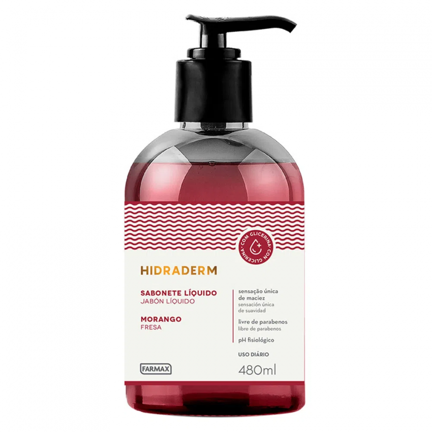 SABONETE LÍQUIDO HIDRADERM MORANGO 480ML