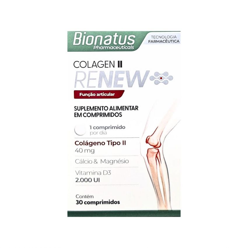 COLAGENO RENEW TIPO II + VITAMINA E MINE COM 60 COMPRIMIDOS