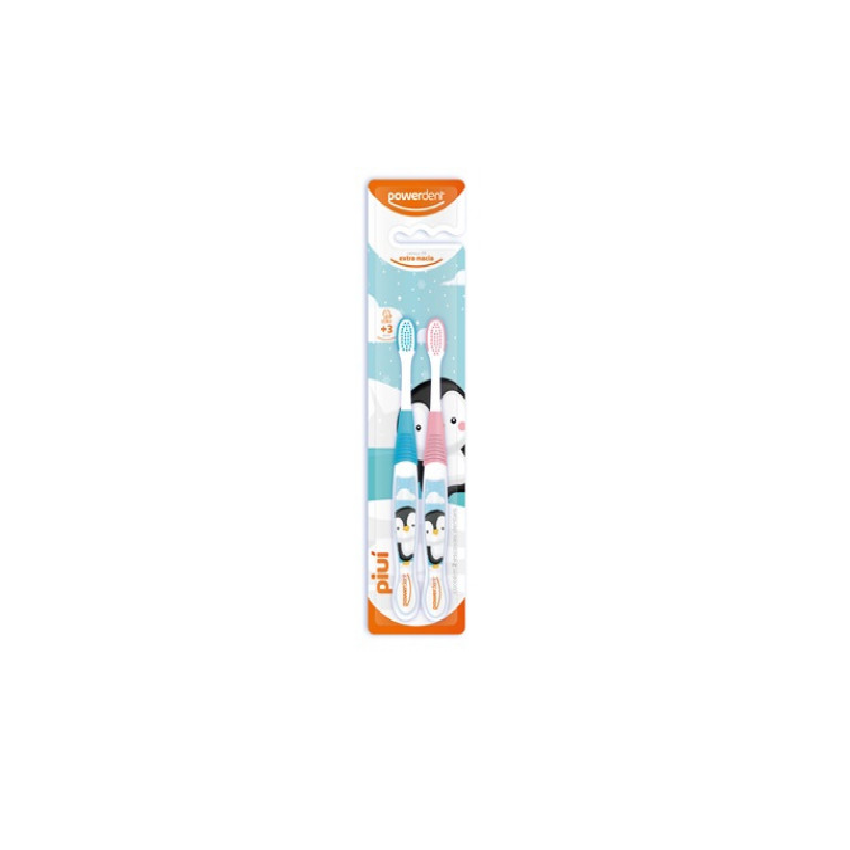 ESCOVA DENTAL INFATIL POWERDENT PIUI PACK 2 UNIDADES