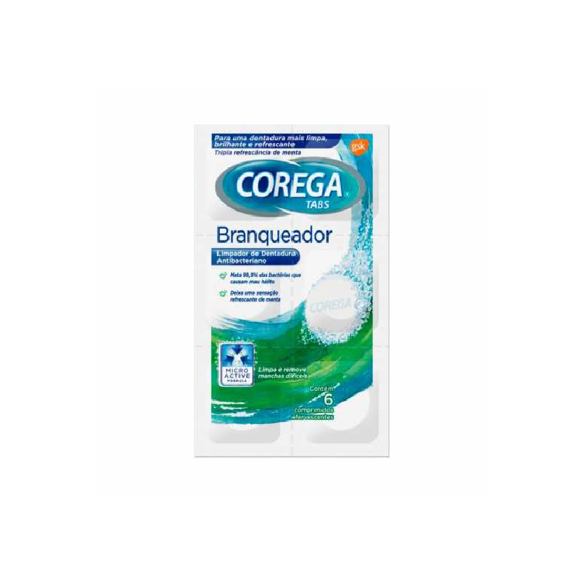 COREGA TABS BRANQUEADOR COM 6 COMPRIMIDOS EFERVESCENTES