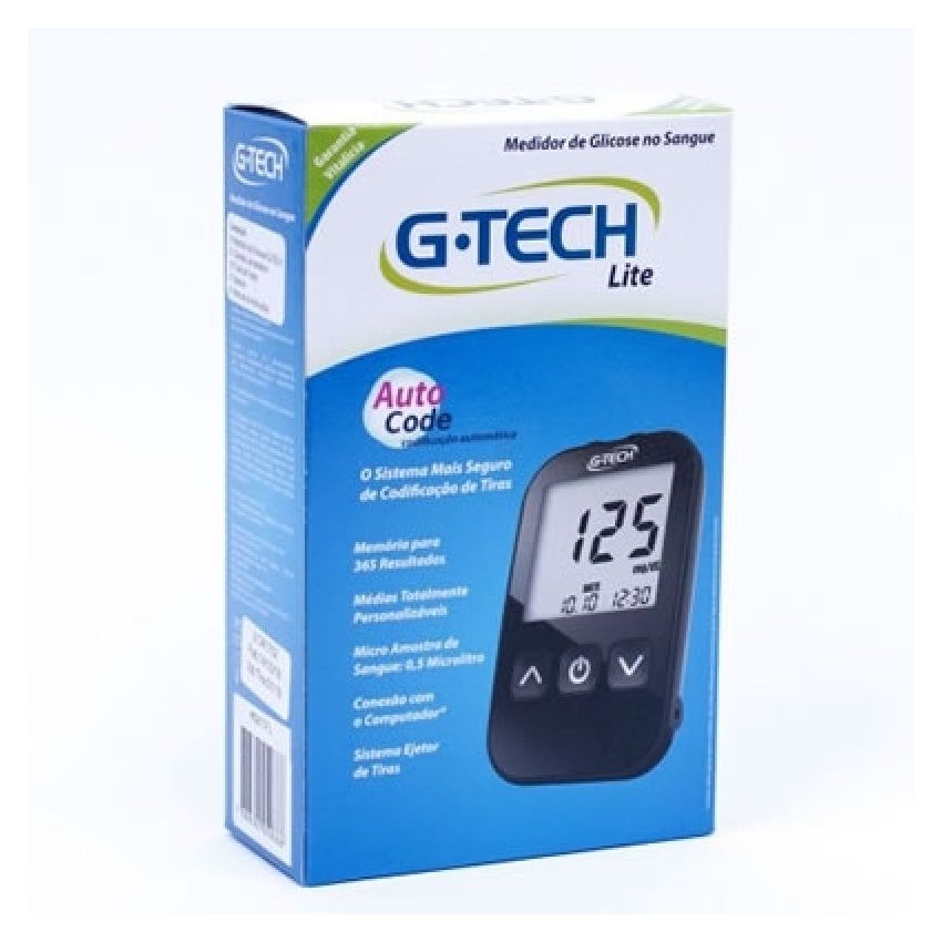 KIT MEDIDOR DE GLICOSE FREE LITE COMPLETO + 10 TIRAS G-TECH