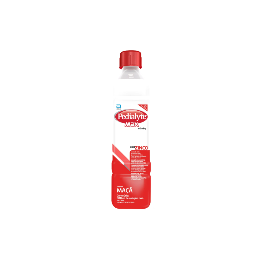 PEDIALYTE MAX SOLUÇÃO ORAL COM 500ML SABOR MAÇÃ VALIDADE 04/2026