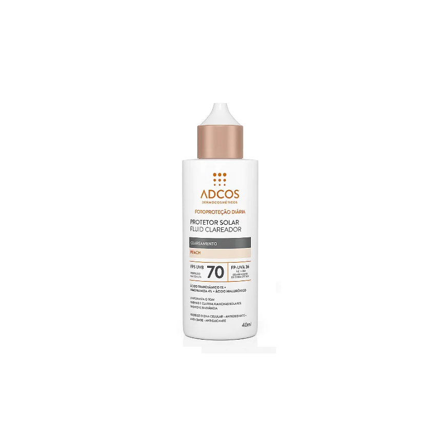 PROTETOR SOLAR FACIL ADCOS CLAREADOR FPS70 COR PEACH 40ML