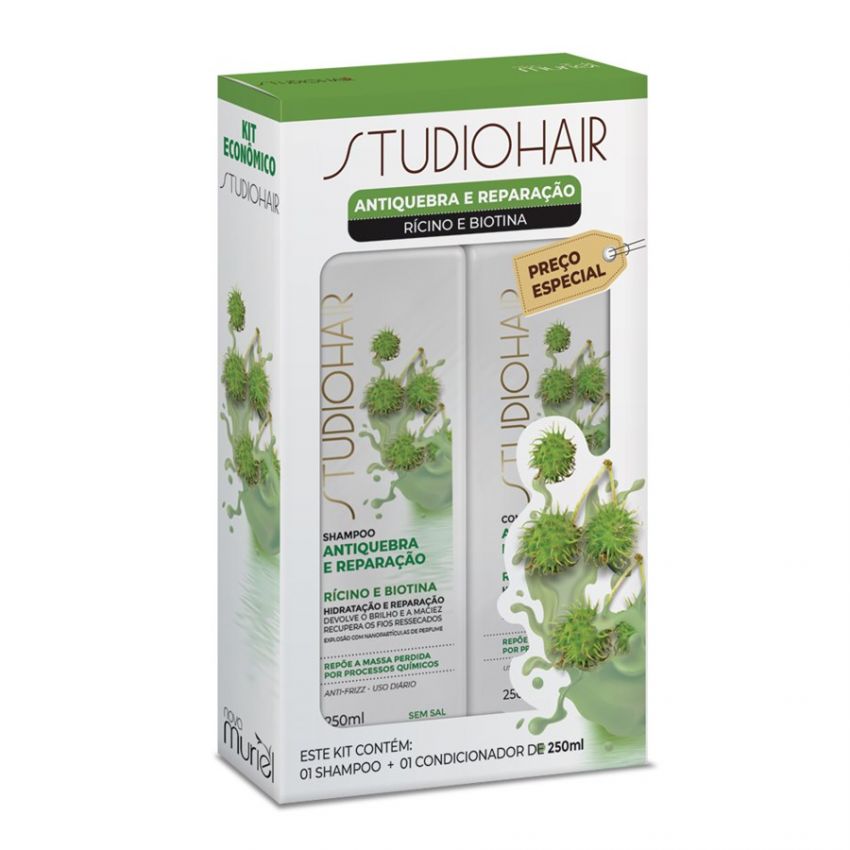 KIT STUDIO HAIR SHAMPOO E CONDICIONADOR ANTIQUEBRA 250ML