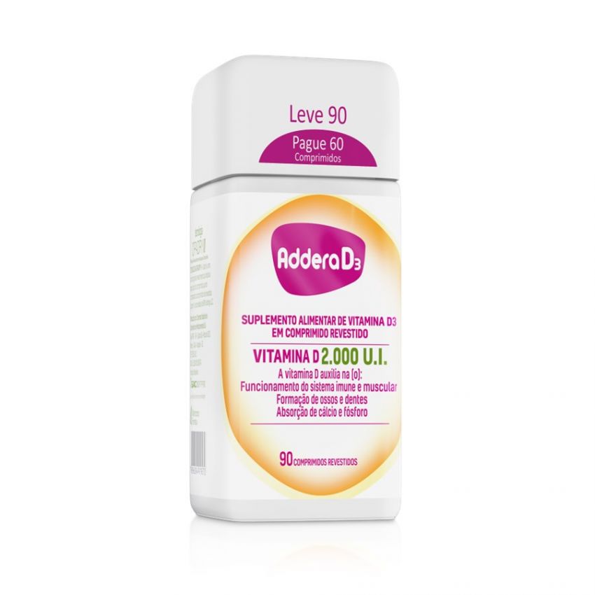ADDERA D3 VITAMINA D 200UI COM 90 COMPRIMIDOS