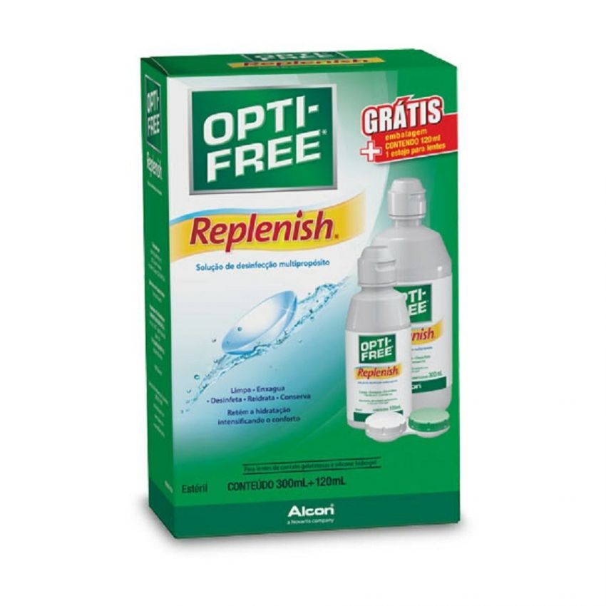 OPTI-FREE REPLENISH 300+120ML+ESTOJO PARA LENTES DE CONTATO