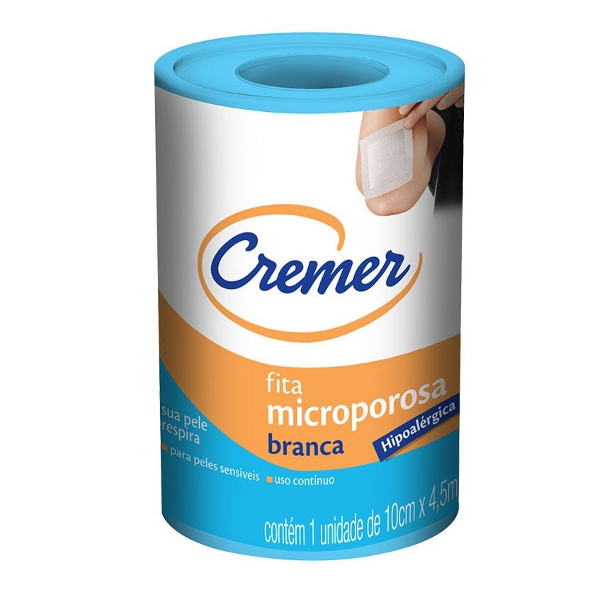 FITA CREMER MICROPOROSA 10CMX4,5M BRANCA