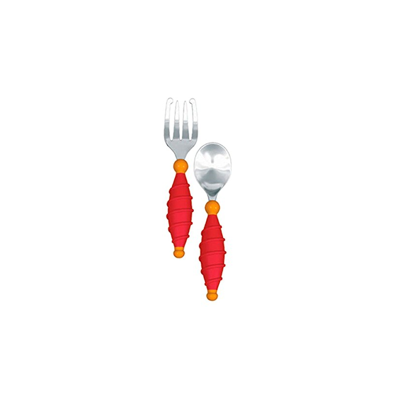 KIT LILLO COLHER E GARFO FUN GRIPS VERMELHO 