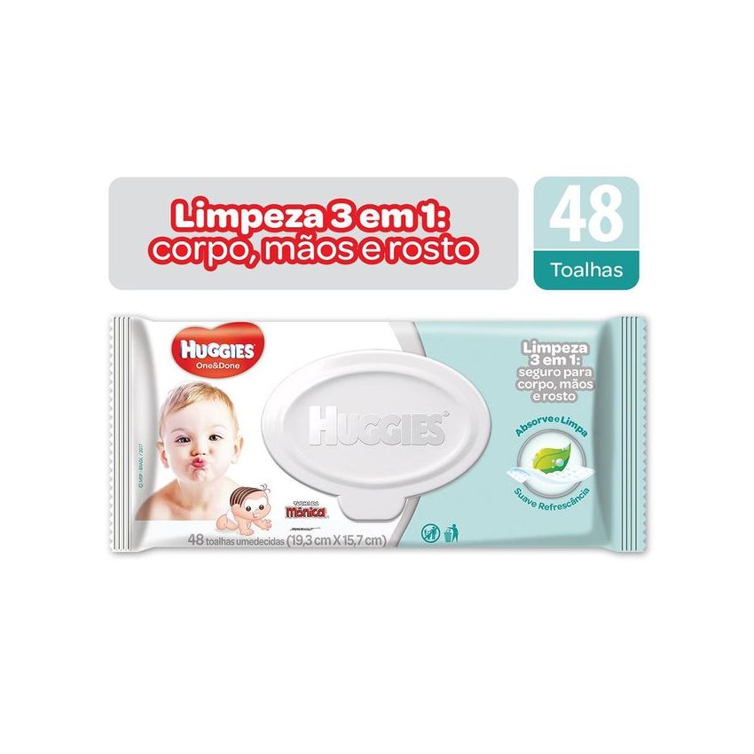 TOALHAS UMEDECIDAS HUGGIES ONE & DONE 48 UNIDADES