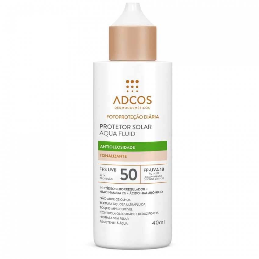 PROTETOR SOLAR ADCOS FPS50 ANTIOLEOSIDADE TONALIZANTE 40ML
