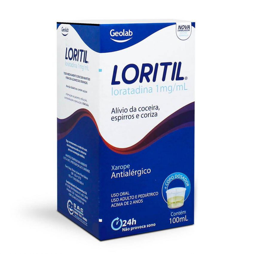 LORITIL 1MG XAROPE COM 100ML-GEOLAB-