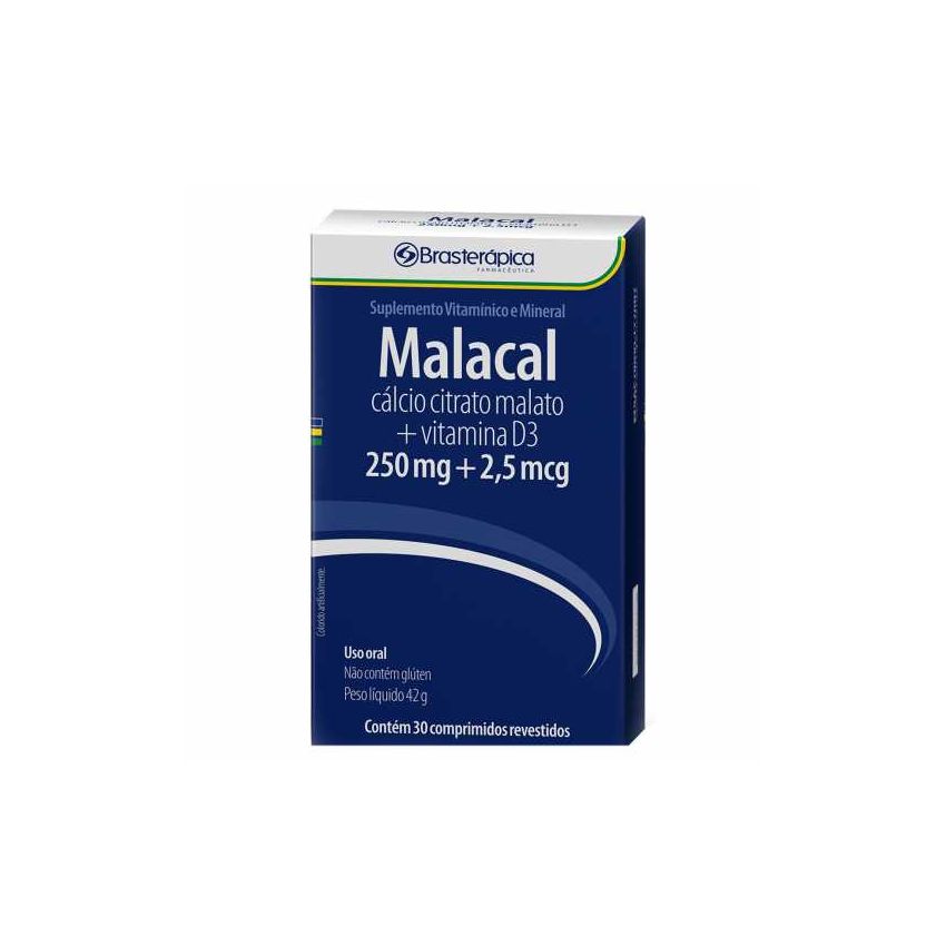 MALACAL CÁLCIO+VITAMINA D3 COM 30 COMPRIMIDOS 