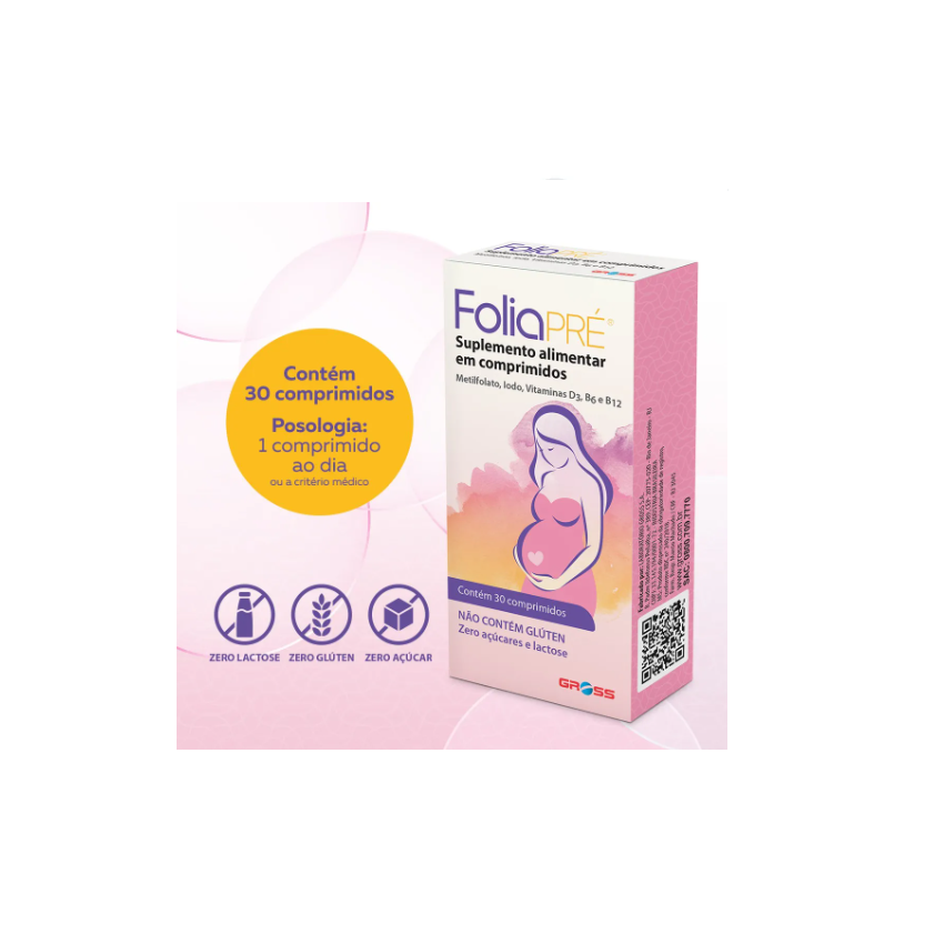 FOLIAPRE SUPLEMENTO ALIMENTAR COM 30 COMPRIMIDOS GROSS