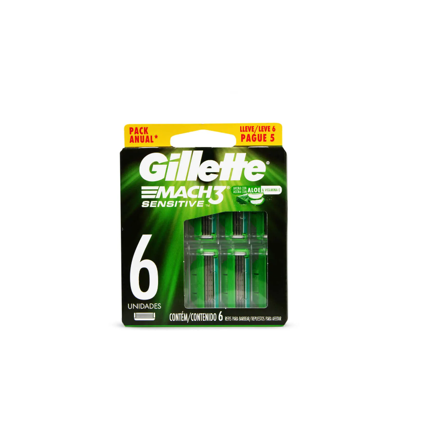 CARGA GILLETTE MACH 3 SENSITIVE LEVE 6 PAGUE 5