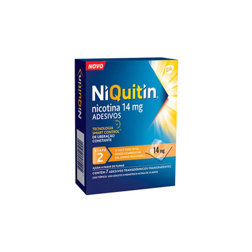 NIQUITIN * 14MG COM 7 ADESIVOS TRANSPARENTES