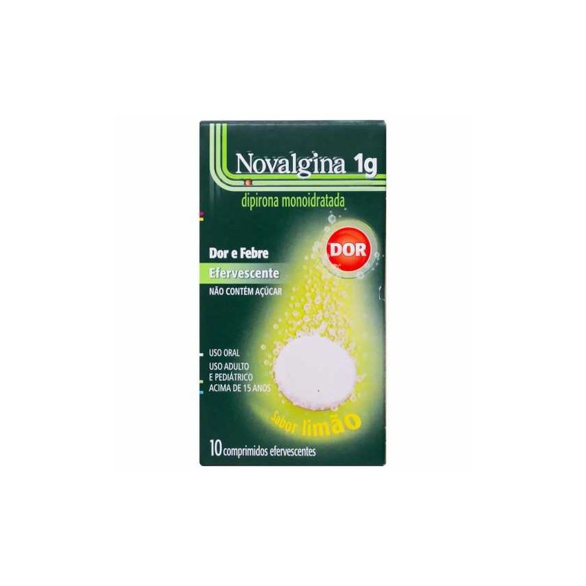 NOVALGINA 1G EFERVESCENTE COM 10 COMPRIMIDOS - VALIDADE 07/2026