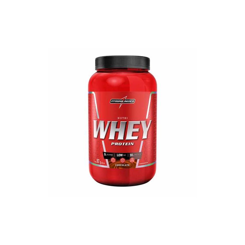 NUTRI WHEY PROTEIN INTEGRALMEDICA CHOCOLATE POTE COM 907G