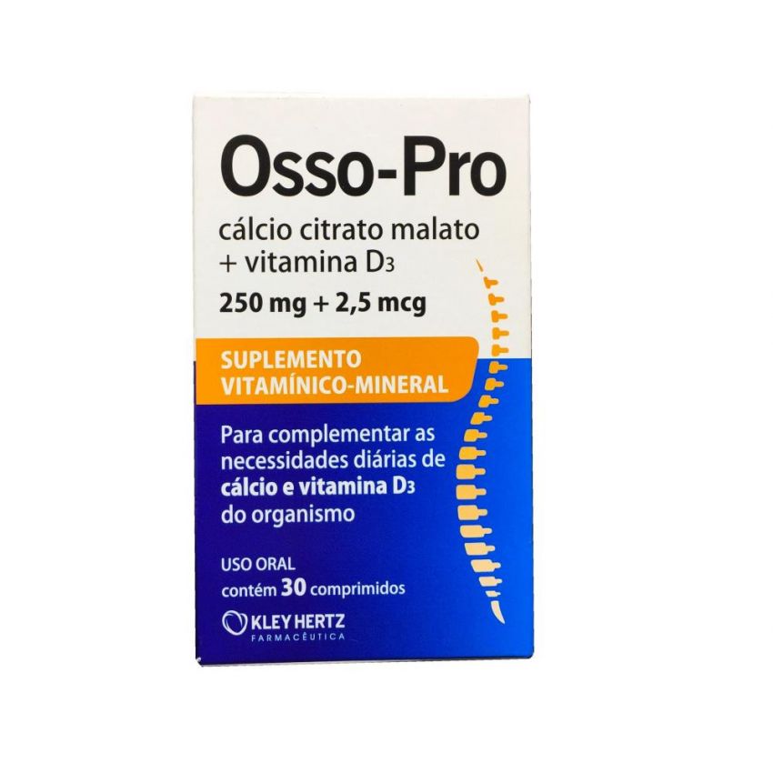 OSSO-PRO 250MG+2,5MCG COM 30 COPRIMIDOS-KLEY HERTZ-