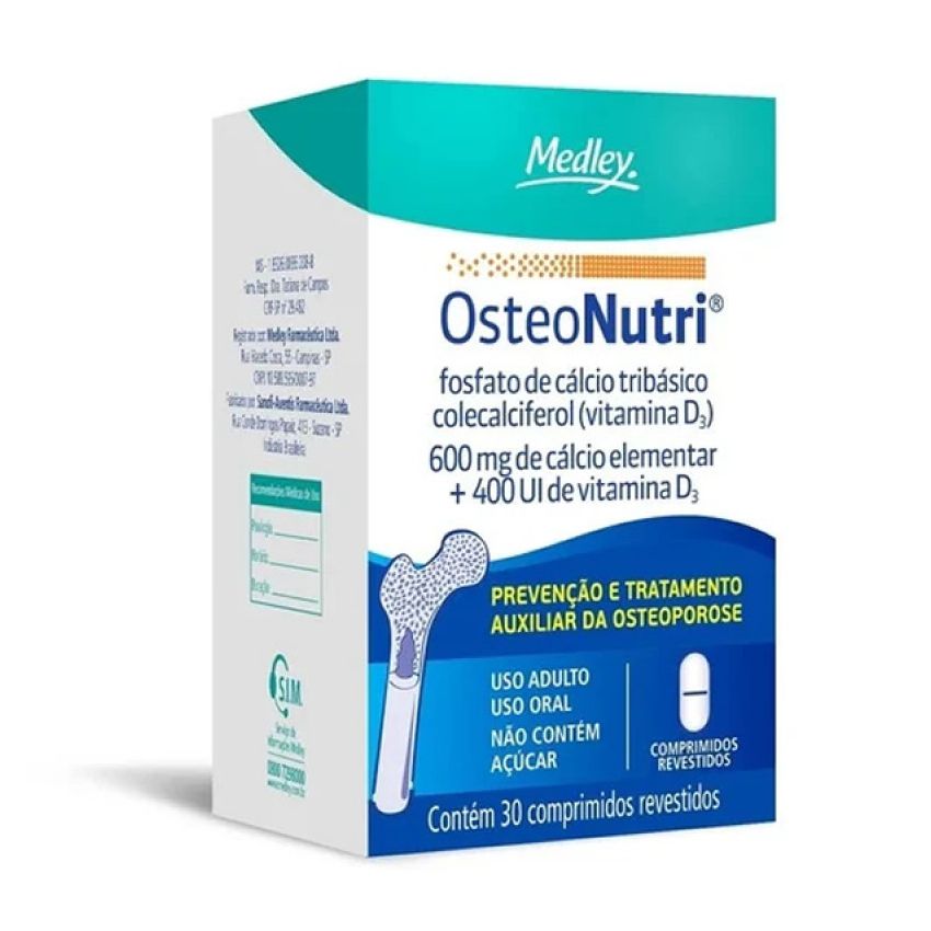 OSTEONUTRI 600MG+400UI COM 30 COMPRIMIDOS