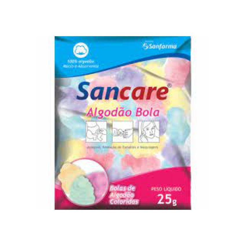 ALGODÃO SANFARMA BOLA COLORIDA 25G