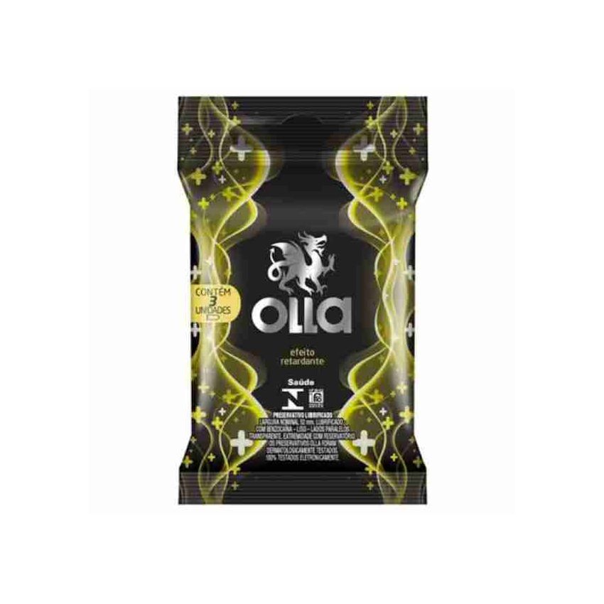 PRESERVATIVO OLLA EFEITO RETARDANTE COM 3 UNIDADES