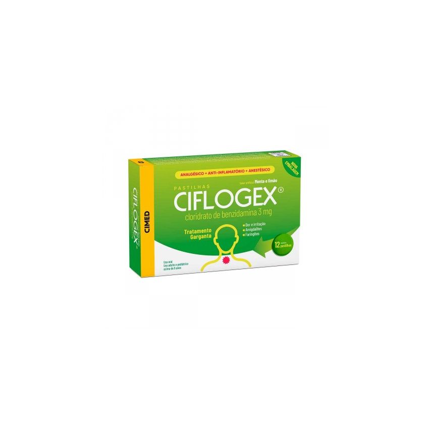 CIFLOGEX MENTA-LIMÃO 12 PASTILHAS-CIMED-
