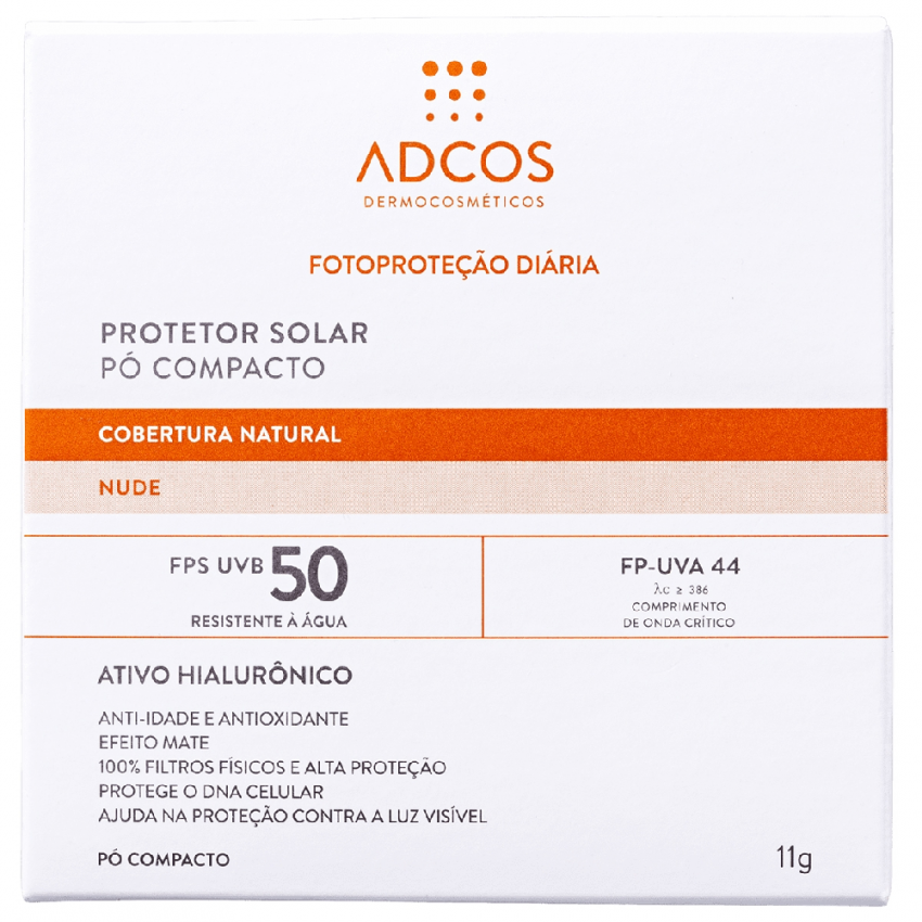 PÓ COMPACTO ADCOS PROTETOR SOLAR FPS50 NUDE 11G