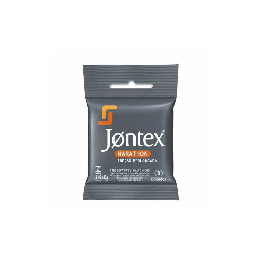 PRESERVATIVO JONTEX MARATHON COM 3 UNIDADES
