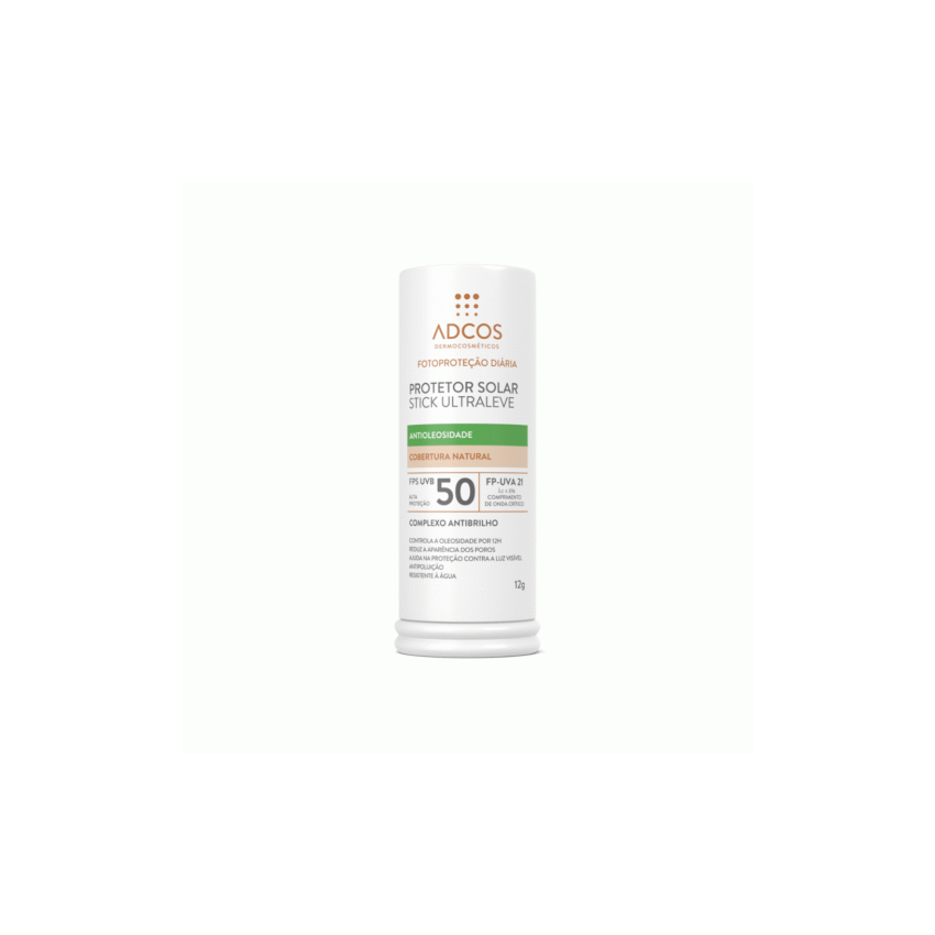 PROTETOR SOLAR ADCOS STICK ANTIOLEOSIDADE FPS50 BEIGE 12G
