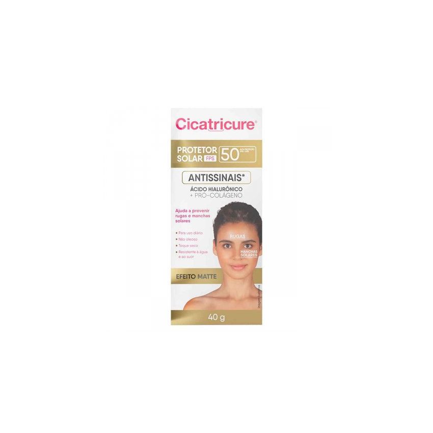 PROTETOR SOLAR CICATRICURE ANTISSINAIS FPS50 MATTE COM 40G
