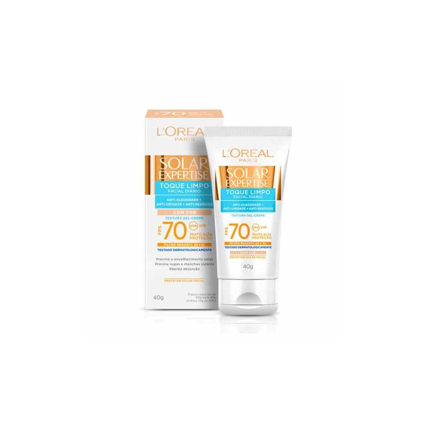 PROTETOR FACIAL LOREAL FPS70 TOQUE LIMPO COM COR COM 40G