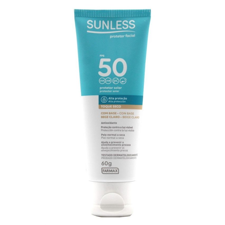 PROTETOR SOLAR SUNLESS BEGE CLARO FPS 50 TOQUE SECO 60G