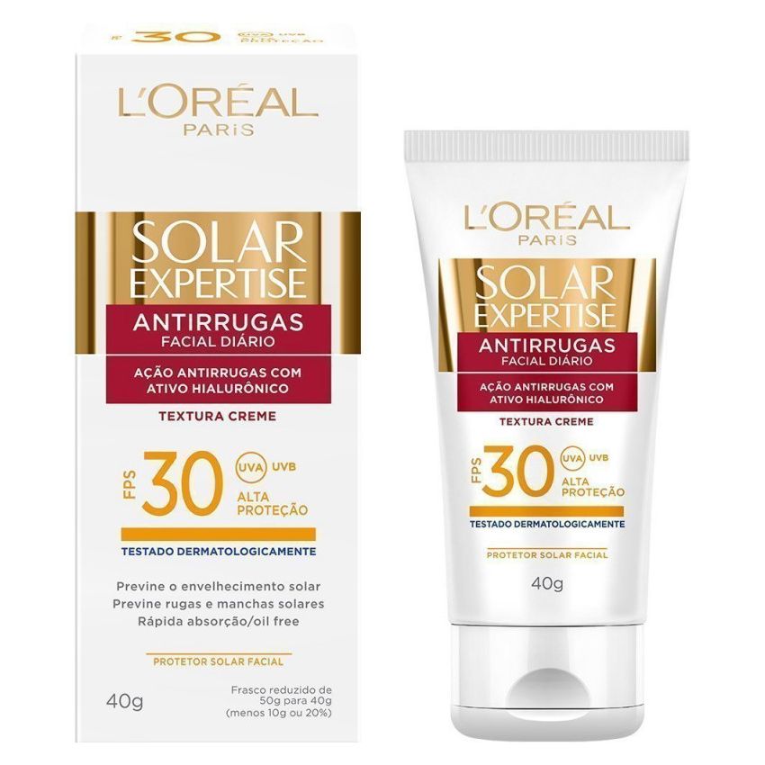 PROTETOR SOLAR FACIAL L'ORÉAL EXPERTISE ANTIRRUGAS FPS30 40G