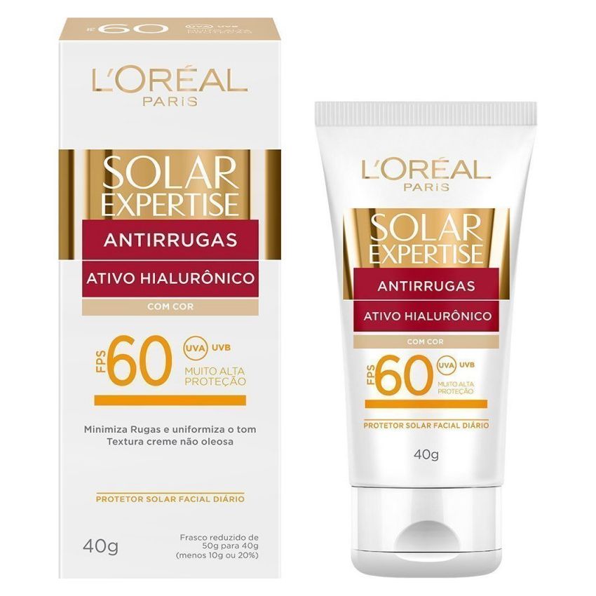 PROTETOR SOLAR FACIAL L'ORÉAL EXPERTISE COM COR FPS60 40G