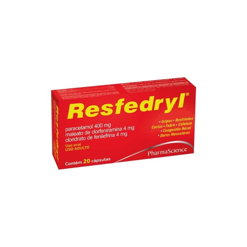RESFEDRYL COM 20 CÁPSULAS-PHARMASCIENCE-