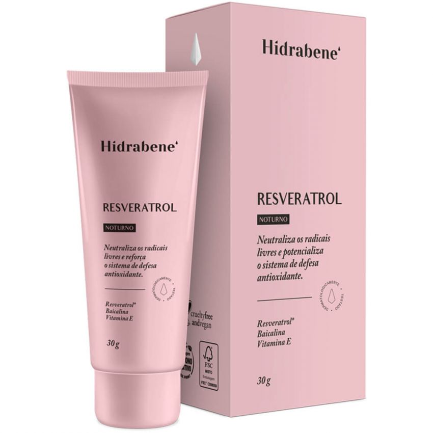 HIDRABENE RESVERATROL NOTURNO COM 30 GRAMAS 