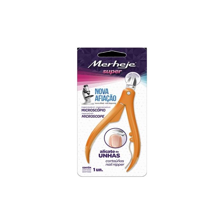 ALICATE PARA UNHAS LARANJA SUPER MERHEJE 