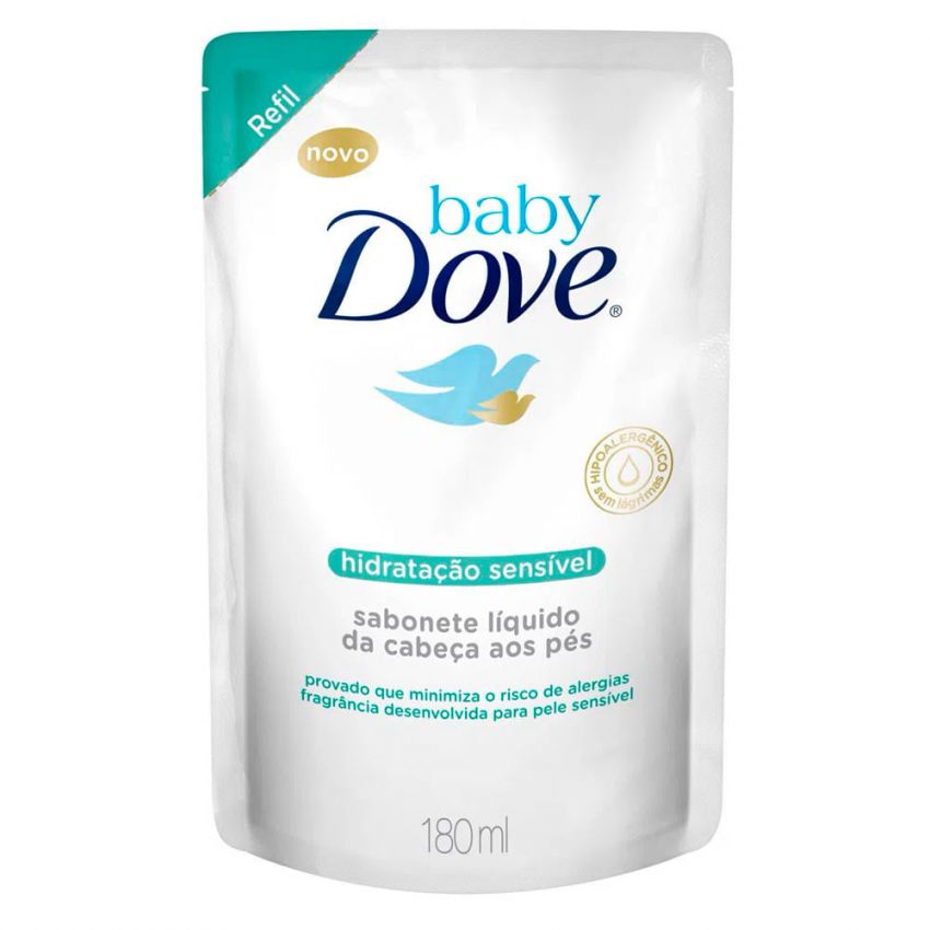 SABONETE LÍQUIDO BABY DOVE SENSÍVEL REFIL 180ML